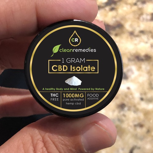 Lid Label design for CBD Isolate
