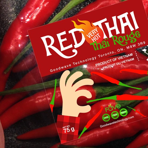 Fave red hot chilli pepper label
