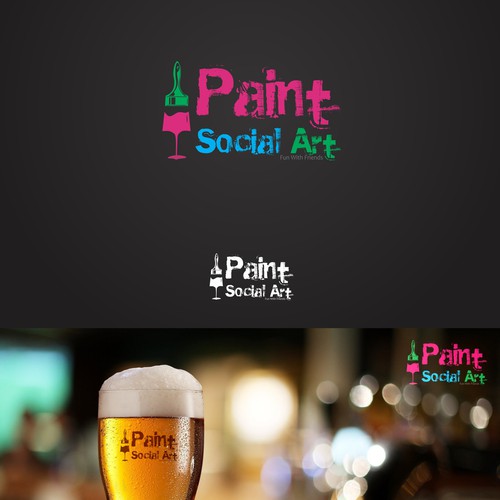 Create a recognizable logo for a drinking and painting business at local bars