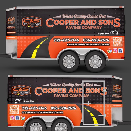  For a asphalt paving company We need a one of a kind Design for a enclosed trailer