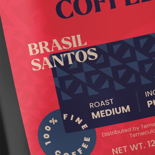 Vibrant coffee brand label