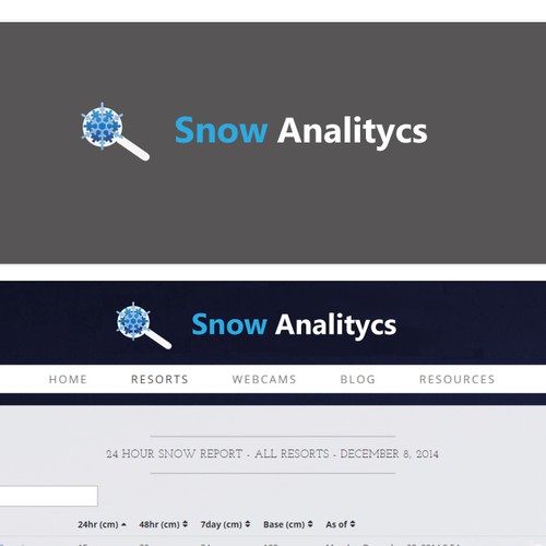 Create a logo for SnowAnalytics.CA a website for skiers and snowboarders!