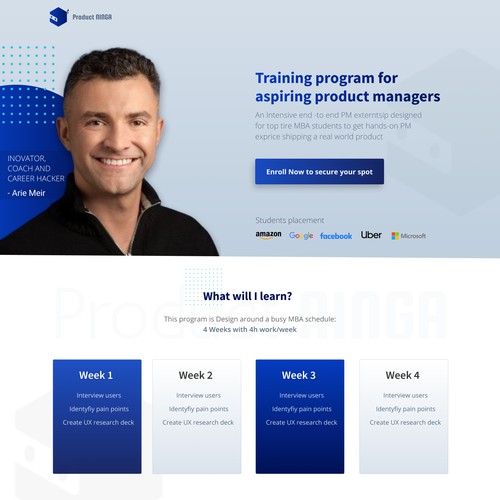 Coaching Website for an aspiring product managers