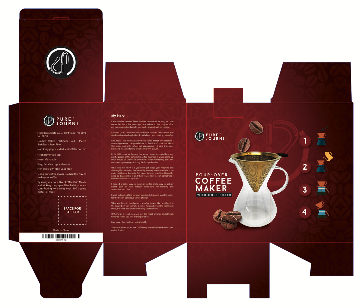 Coffee Carafe with Metal Filter Retail Box