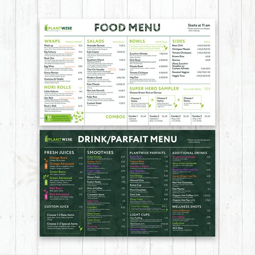 Plant Wise Menu