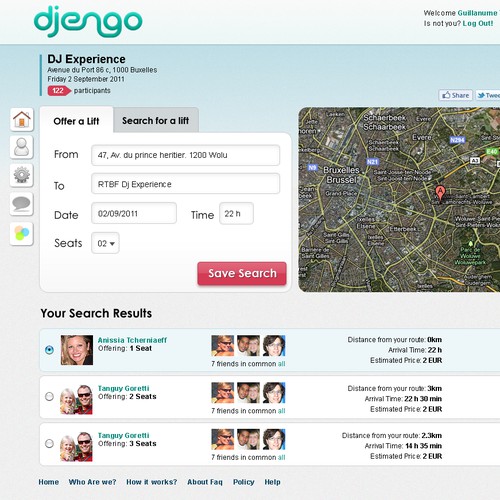 website design for djengo Innovative Carpooling