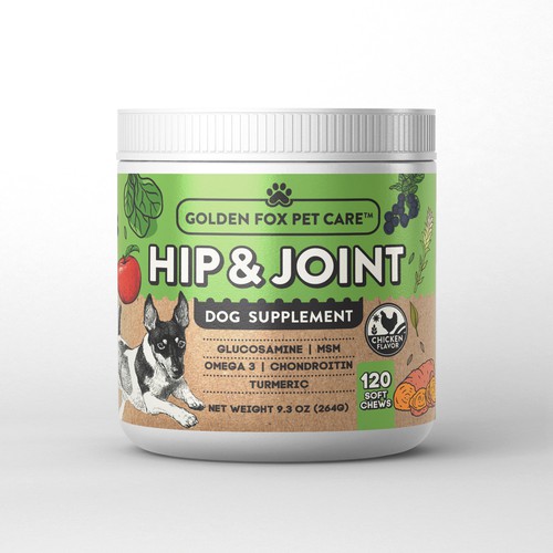 Re-Design a Dog Supplement Brand Labels