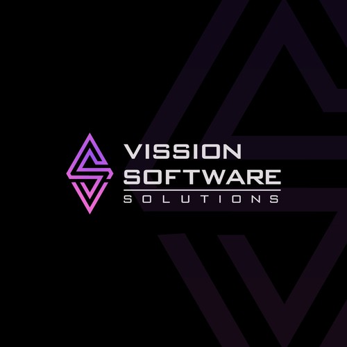 Modern Futuristic Software Company Logo Design | Vission Software Solutions