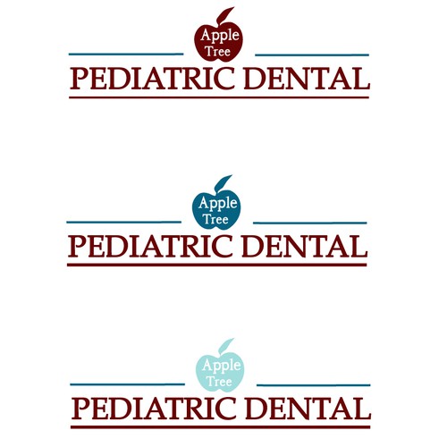 Classy and simple logo for a Pediatric dental office using an Apple Tree concept. 