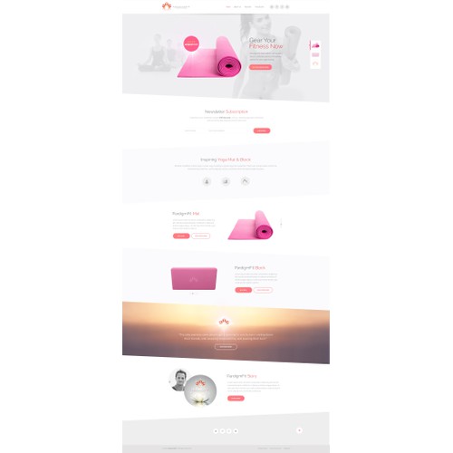 Design a killer website for the exciting yoga + fitness brand ParadigmFit.