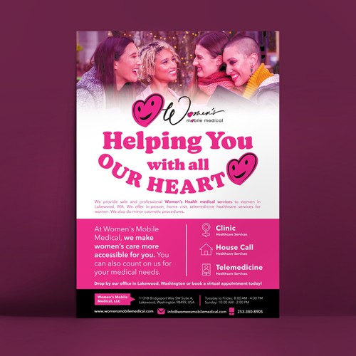 Fun and cute flyer for women's health clinic