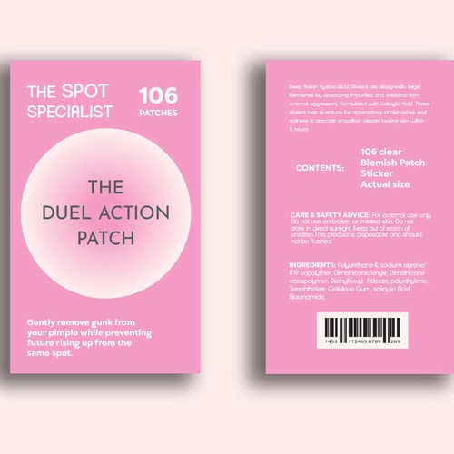 Packaging design for duel action patch