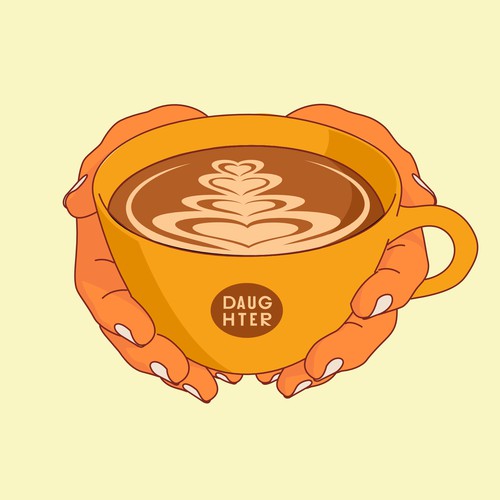 Latte art coffee illustration 
