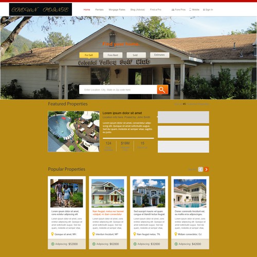 Website Design for High End Housing Development on the Coast of Carolina