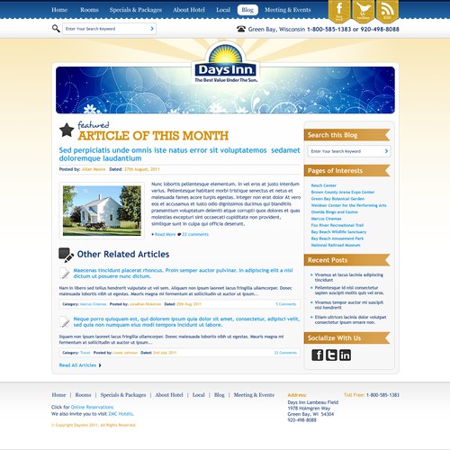 New website design wanted for Days Inn Hotel
