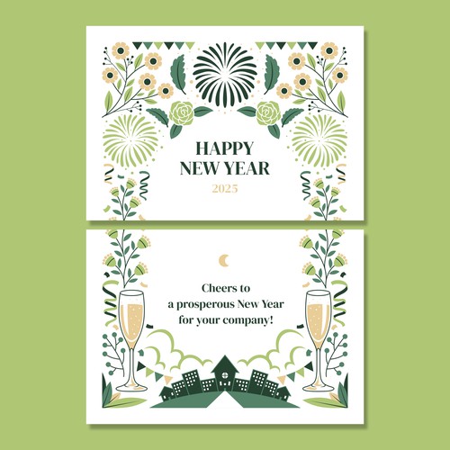 New year 2025 greeting card