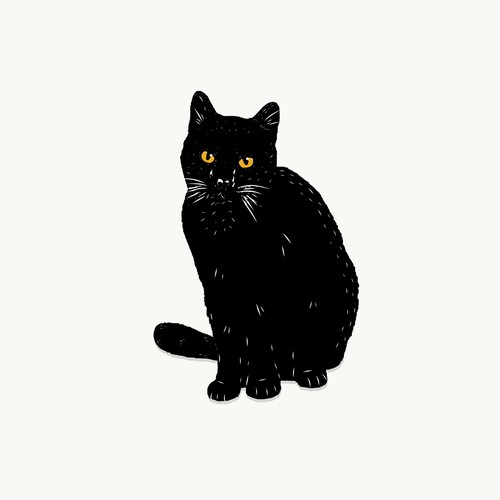 Realistic black cat design