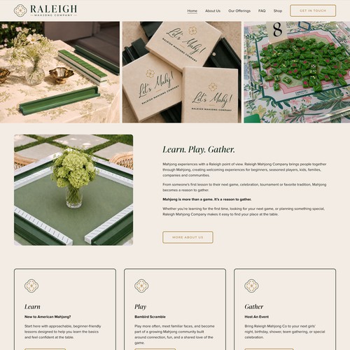 Branding & Landing Page for Mahjong Events