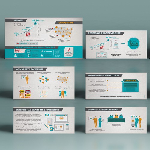 Set of graphics for a pitch deck