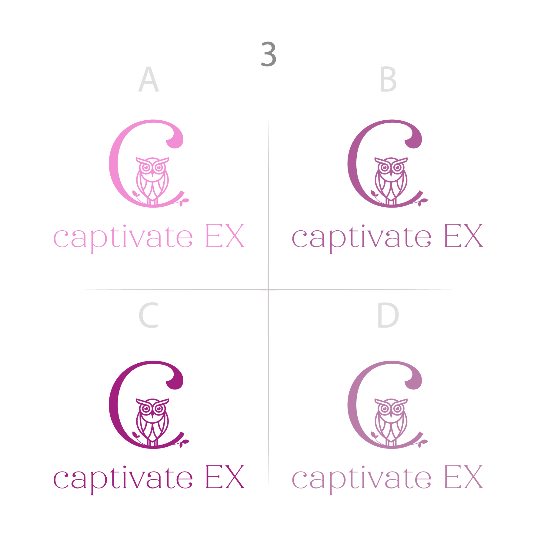 Create a playful owl logo for a female-run business in an industry that is pale, stale and male!
