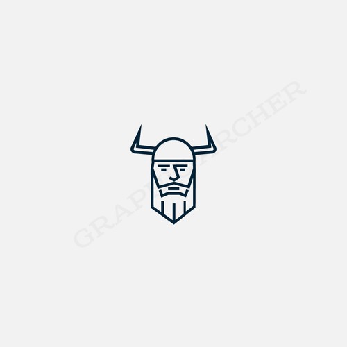 Viking warrior head logo For Sale