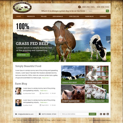 website design for Callidora Farm