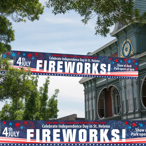 Street banner for 4th july