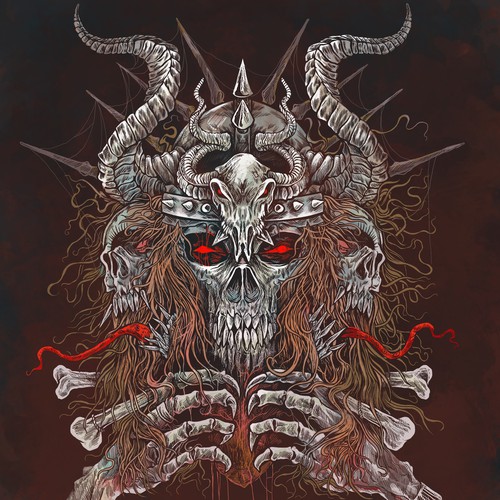 Deathly warrior skull heavy metal deathcore