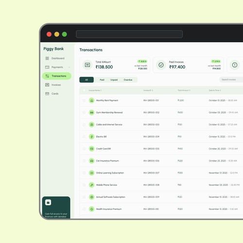 Personal Finance Dashboard UI