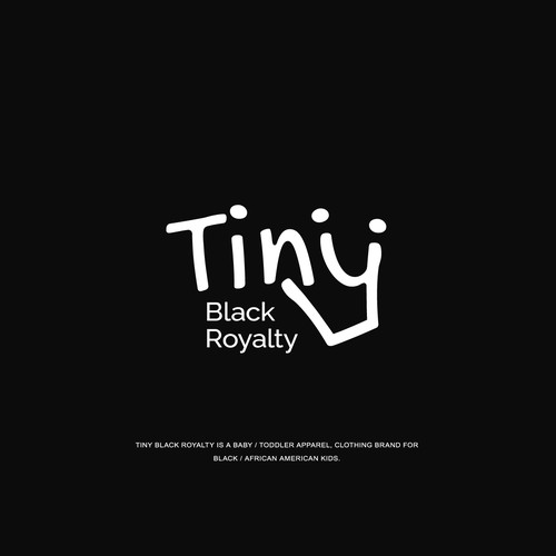 Playful wordmark logo concept for Tiny Black Royalty