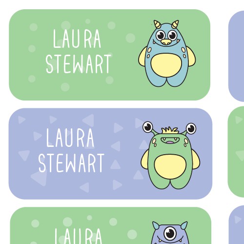 Cute Monster Labels