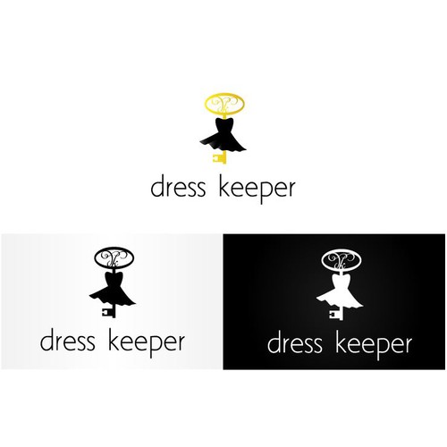 Beautiful logo for handmade dress shop Dress Keeper!