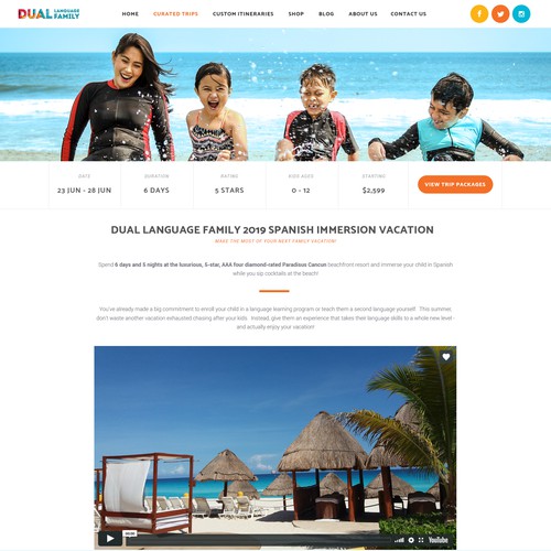 Home page for tourism