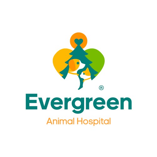 Evergreen Animal Hospital Logo Design