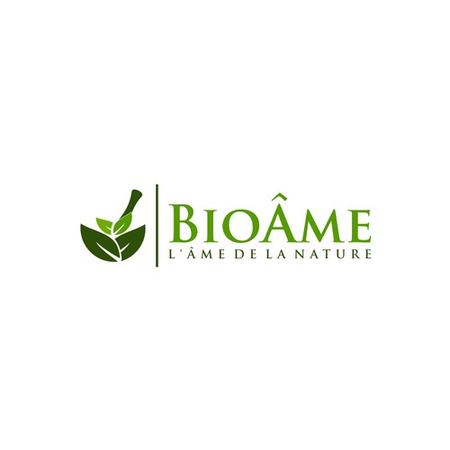 Organic herbal product company logo / Logo entreprise de produit biologique à base de plantes.