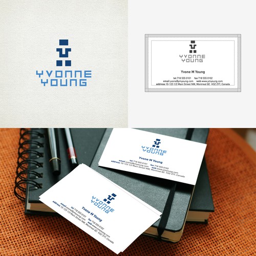 A logo and business card concept for Yvonne M Young Professional Corporation