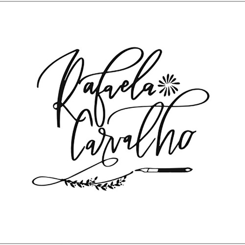 Hand lettered logo for author