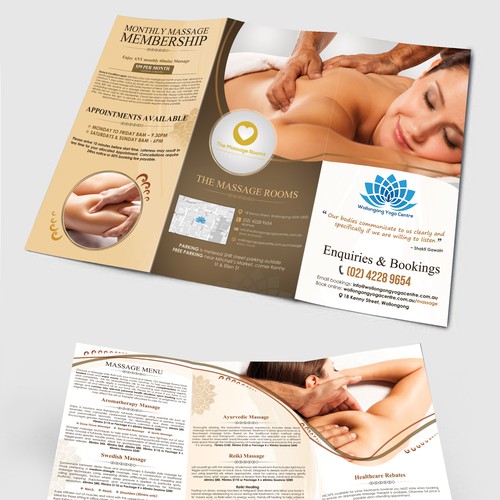 Leaflet for yoga studio