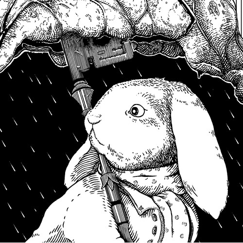 Bunny in rain