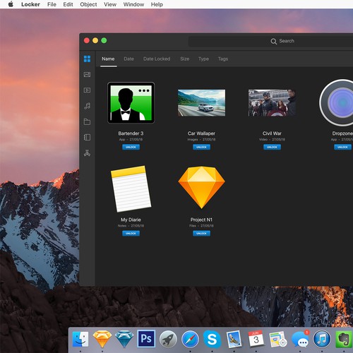 hidding files OSX app concept