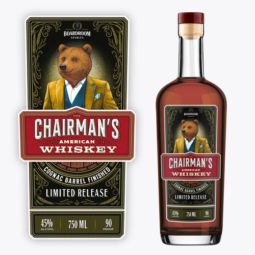 The Chairman Whiskey Label - Color version