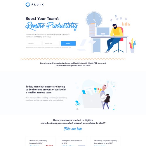 Landing Page for Remote Productivity Company