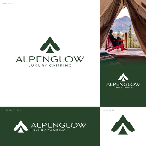 Hipster modern brand and logo design for Glamping business in Alaska