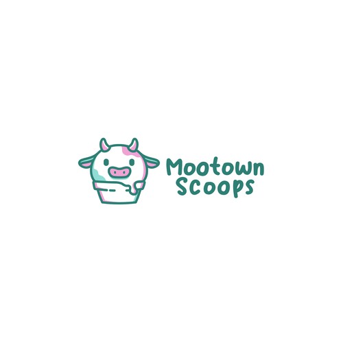 Mootown Scoops - Cow Ice Cream Logo
