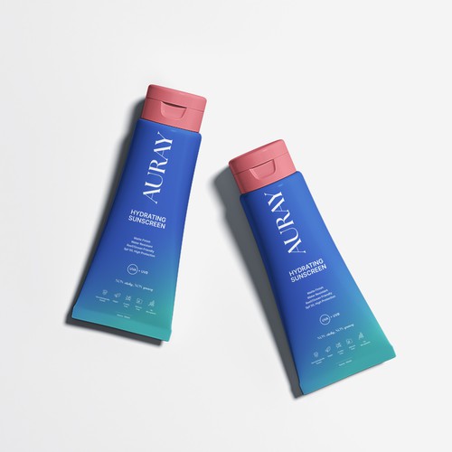Pastel themed sunscreen tube packaging design