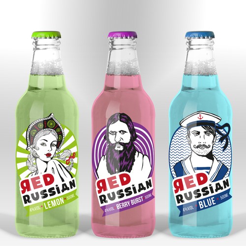 Create a contemporary label design for a ready-to-drink alcopop