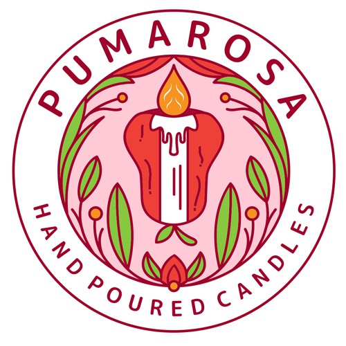 candle and guava combination logo design