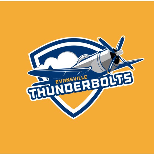 Modern Sports Team logo with airplane and flat colors