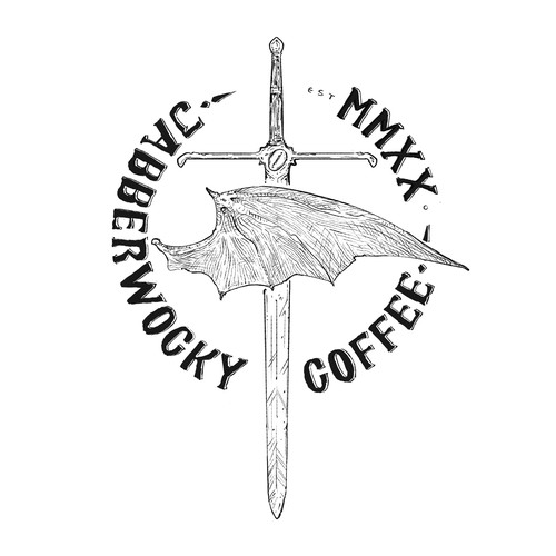 jabberwocky coffe logo concept