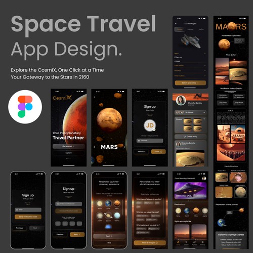 Space Travel App Design.